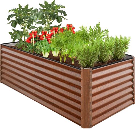 amazon metal planter boxes|metal elevated planter box.